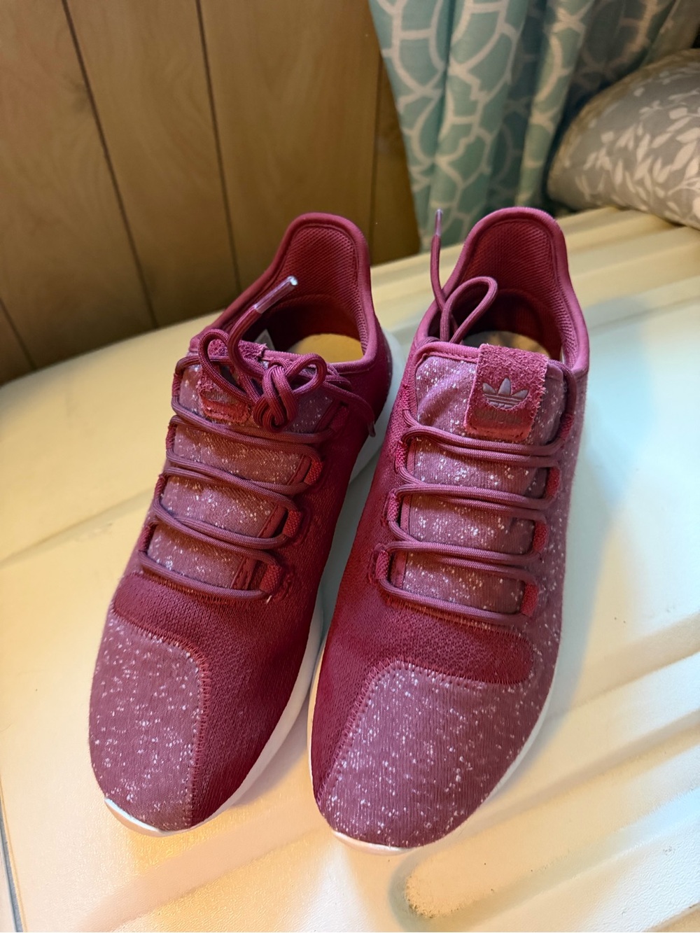 adidas Women's Wine Red Cloudfoam Knit Sneakers